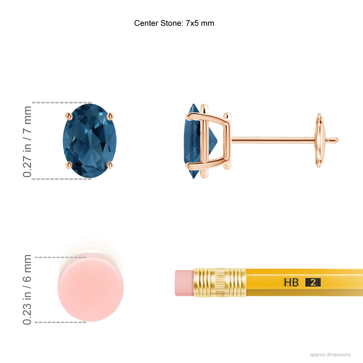 AA - London Blue Topaz / 1.9 CT / 14 KT Rose Gold