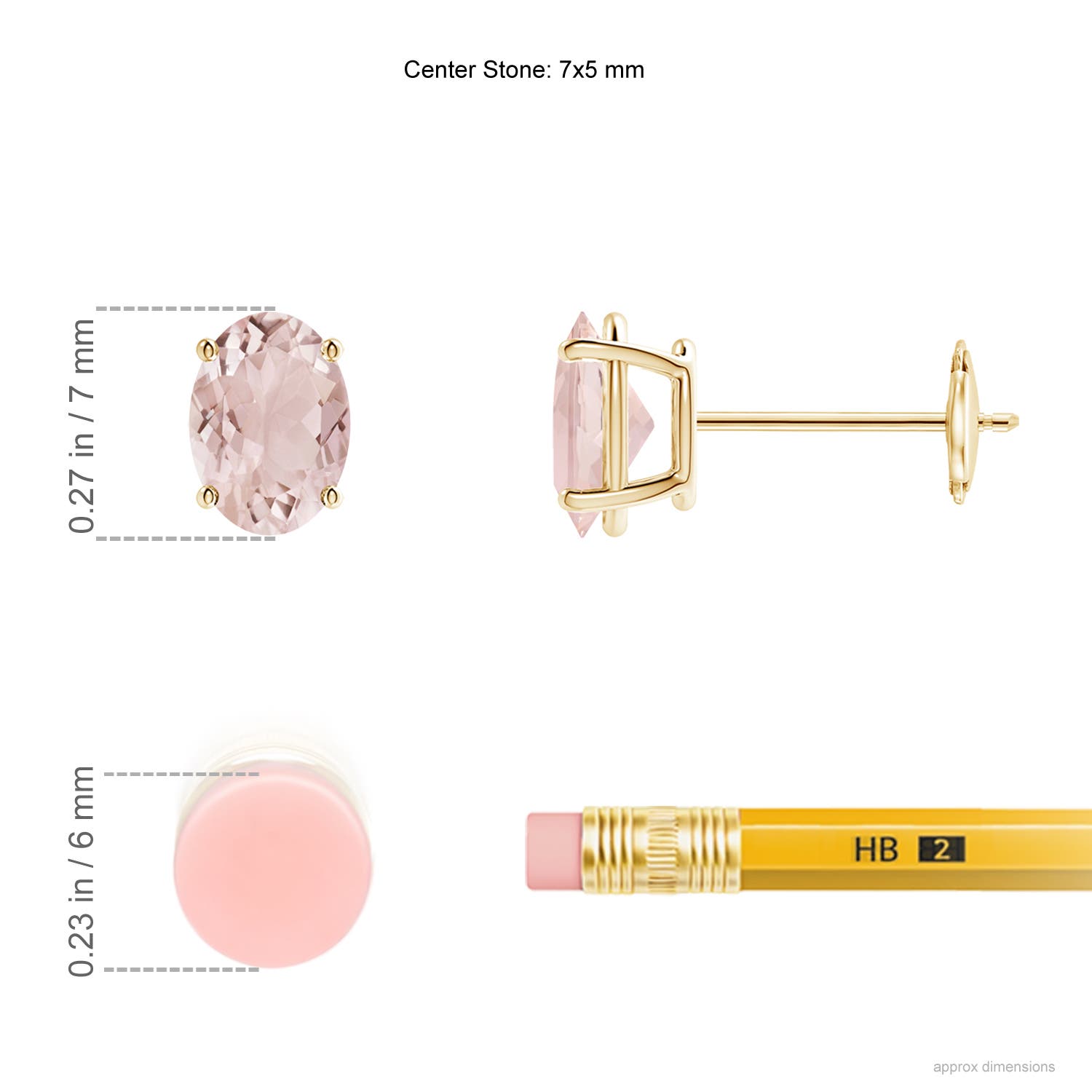 A - Morganite / 1.4 CT / 14 KT Yellow Gold