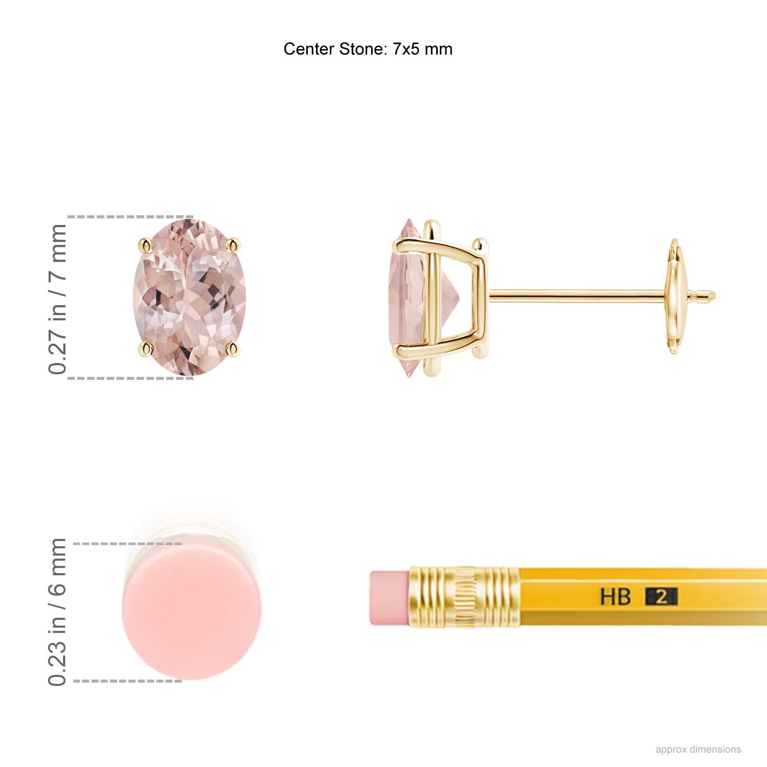 AA - Morganite / 1.4 CT / 14 KT Yellow Gold