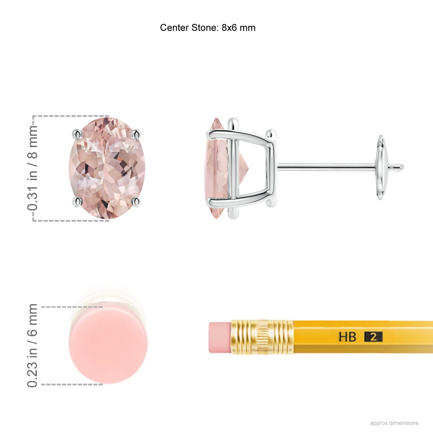 AA - Morganite / 2.2 CT / 14 KT White Gold