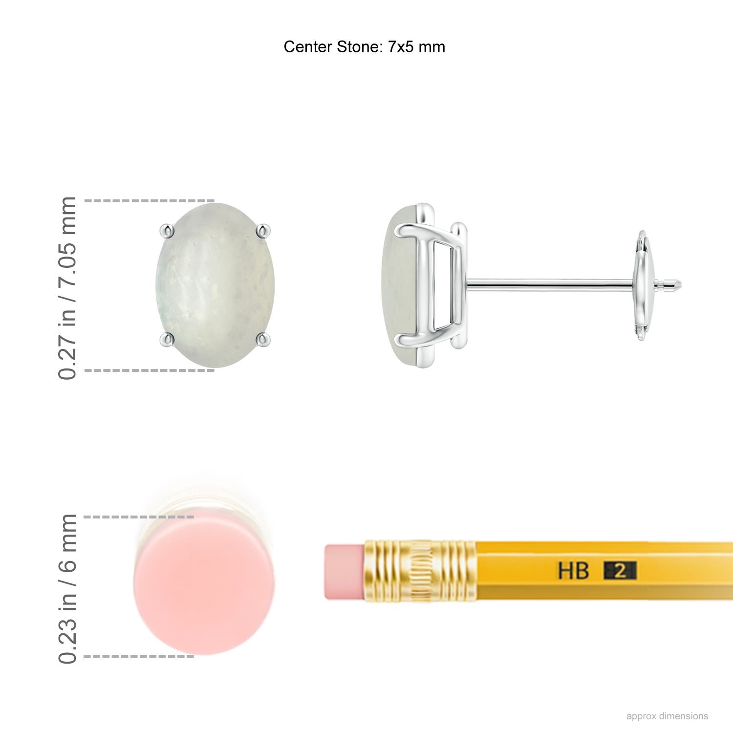 A - Moonstone / 1.36 CT / 14 KT White Gold