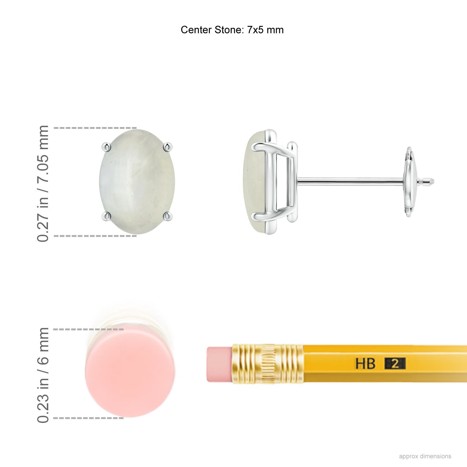 AA - Moonstone / 1.36 CT / 14 KT White Gold