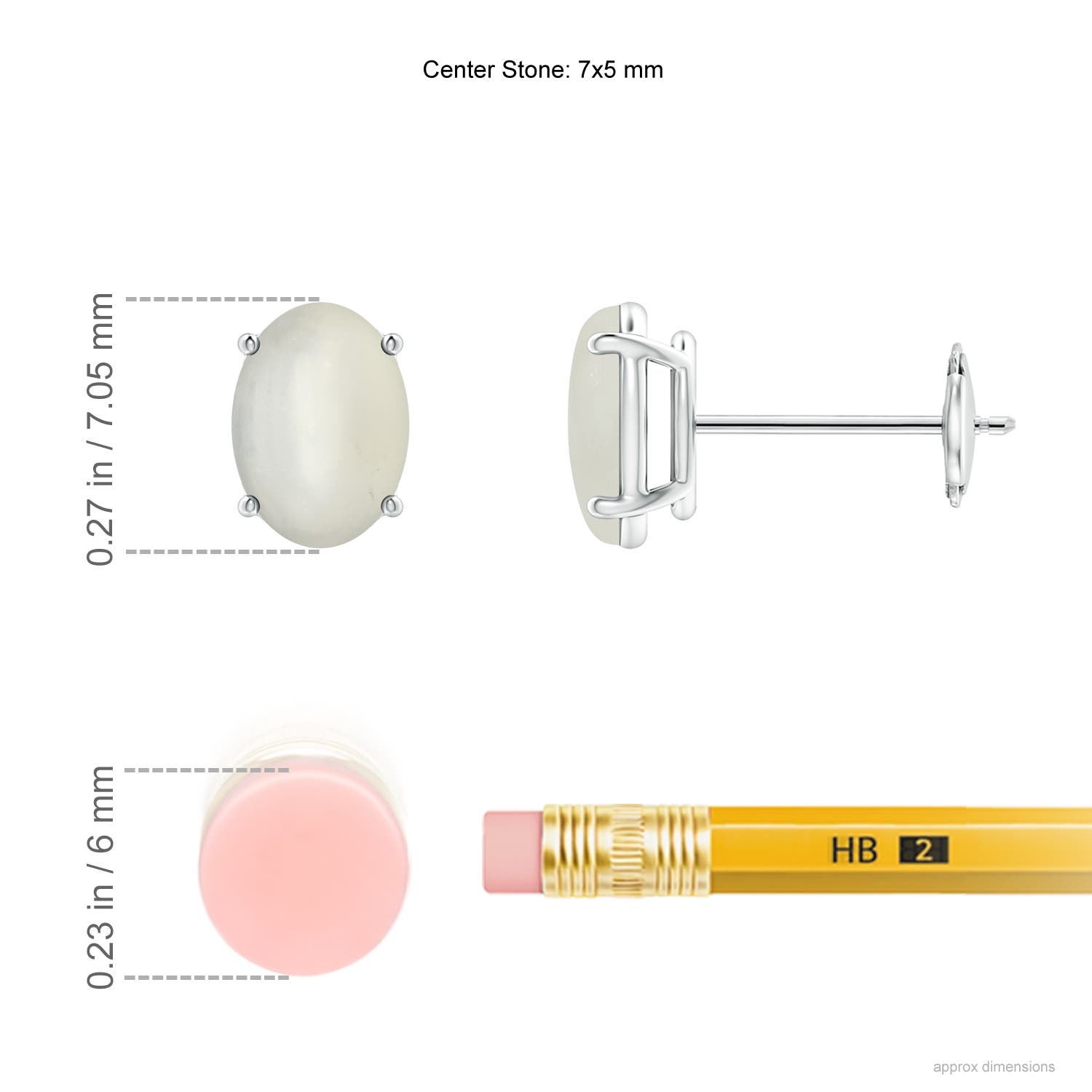 AAA - Moonstone / 1.36 CT / 14 KT White Gold