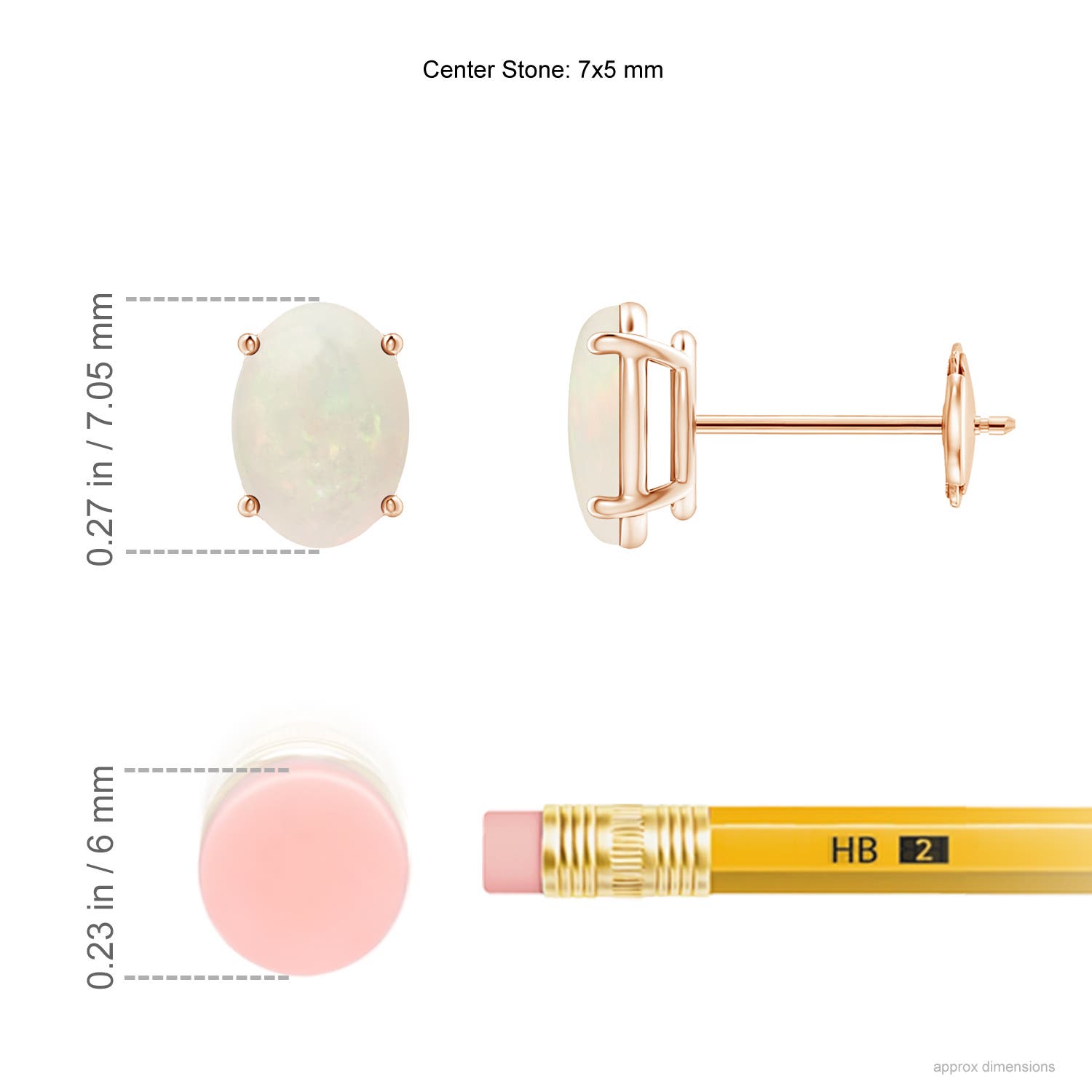 A - Opal / 0.9 CT / 14 KT Rose Gold