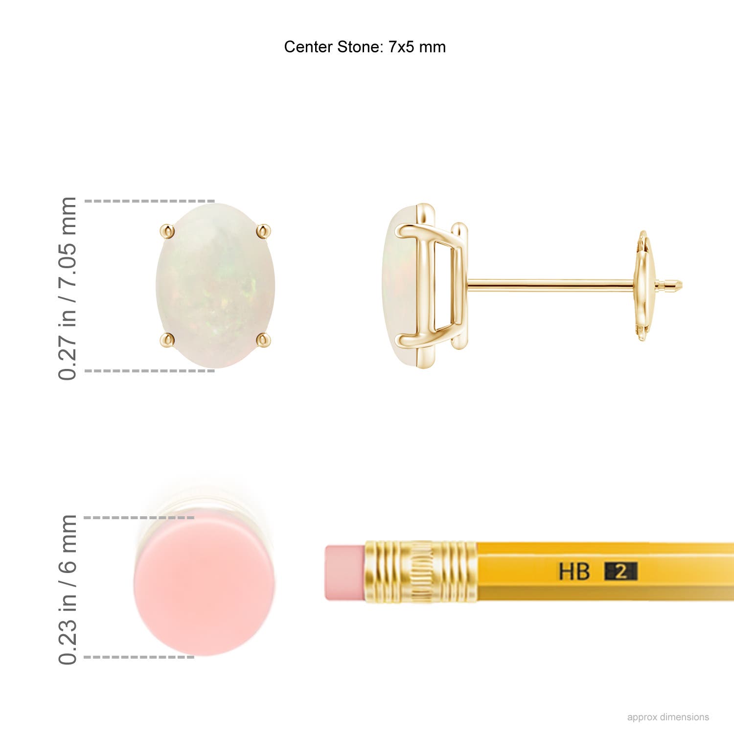 A - Opal / 0.9 CT / 14 KT Yellow Gold