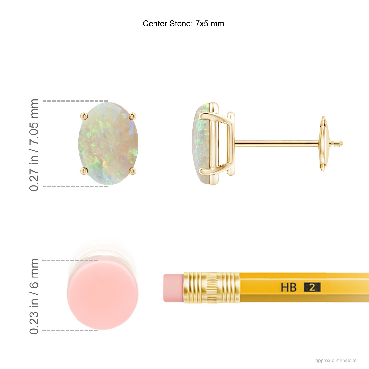 AAA - Opal / 0.9 CT / 14 KT Yellow Gold