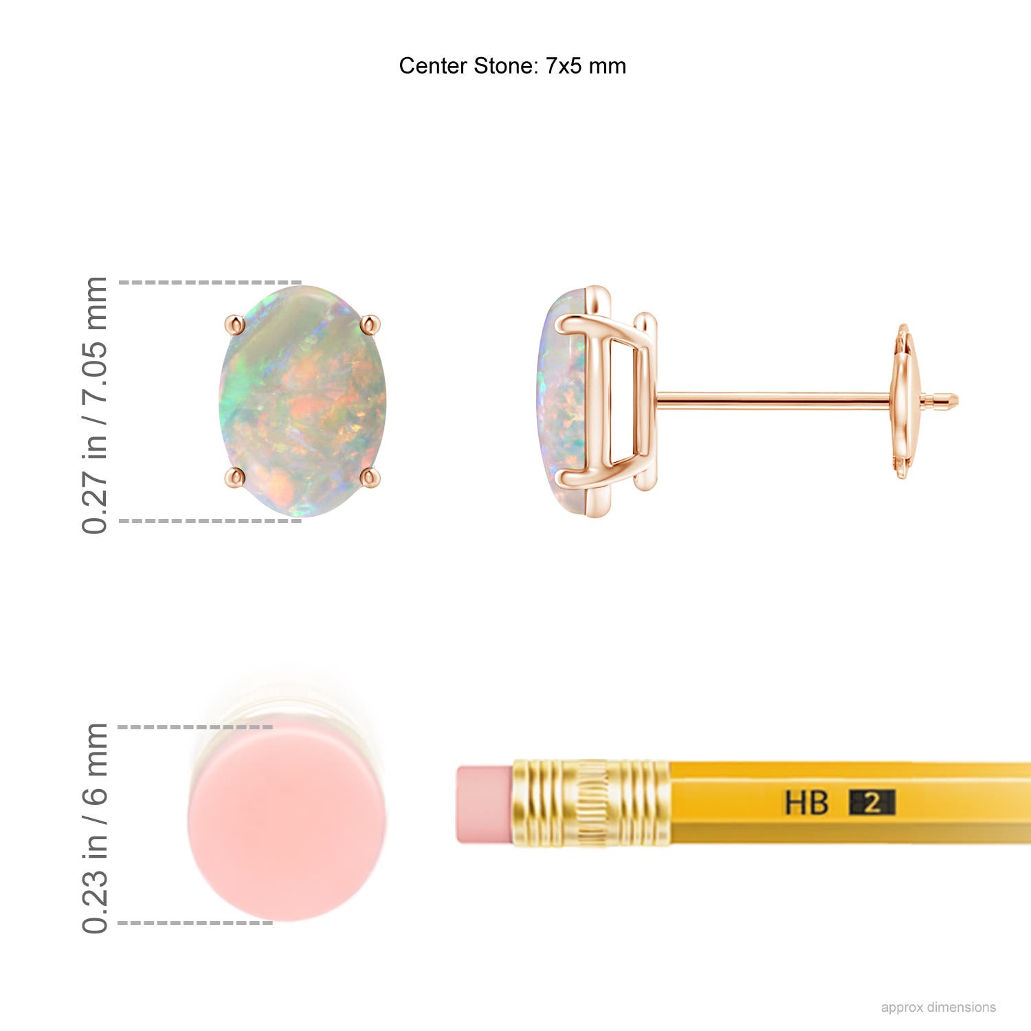 AAAA - Opal / 0.9 CT / 14 KT Rose Gold