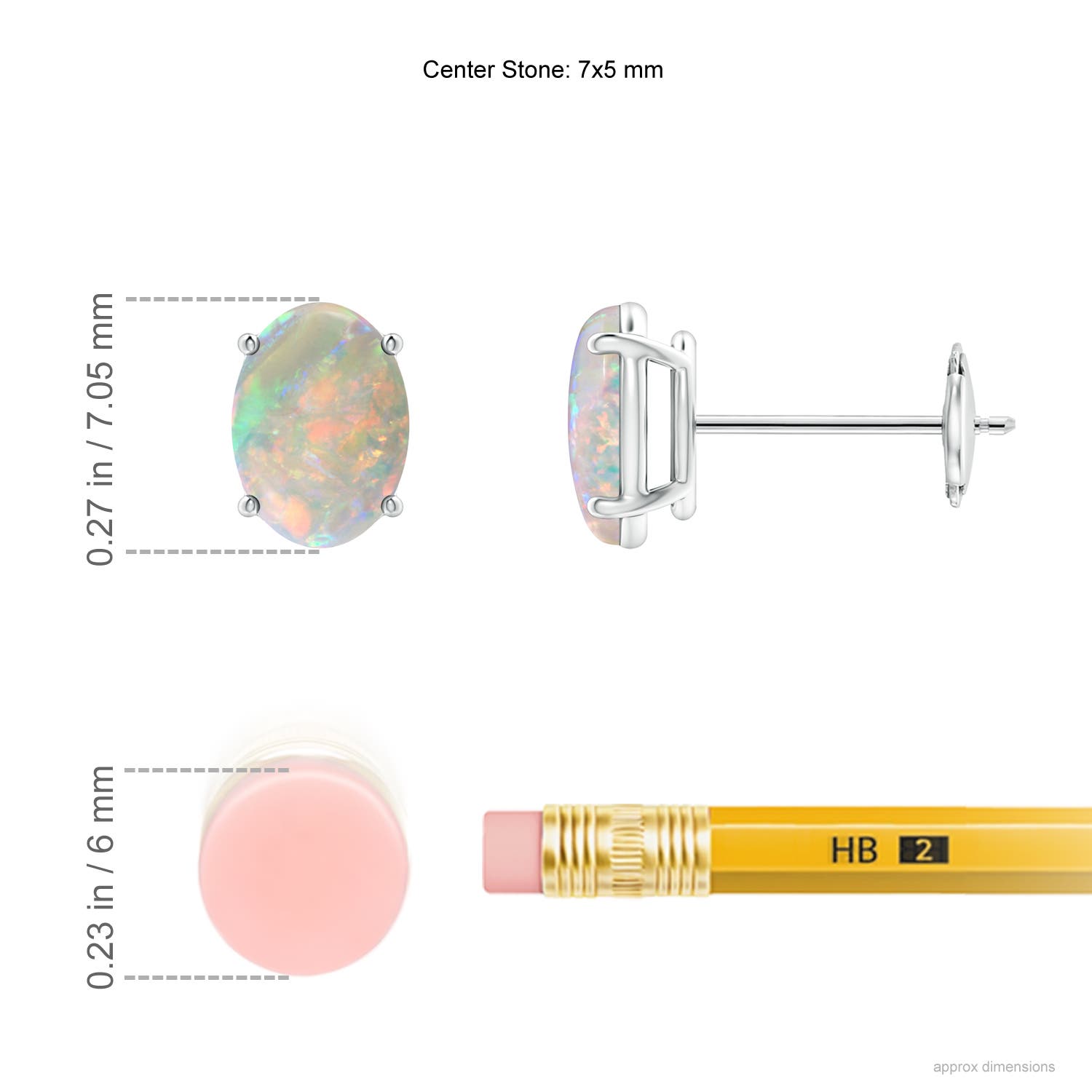 AAAA - Opal / 0.9 CT / 14 KT White Gold