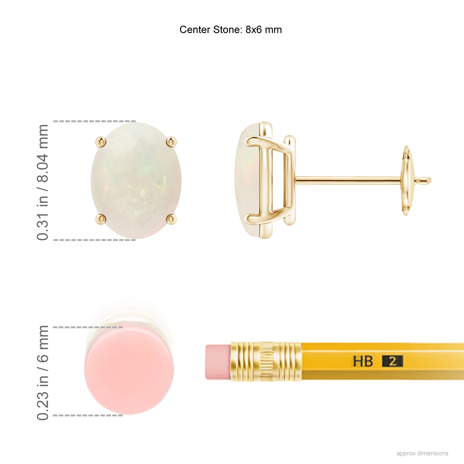 A - Opal / 1.6 CT / 14 KT Yellow Gold