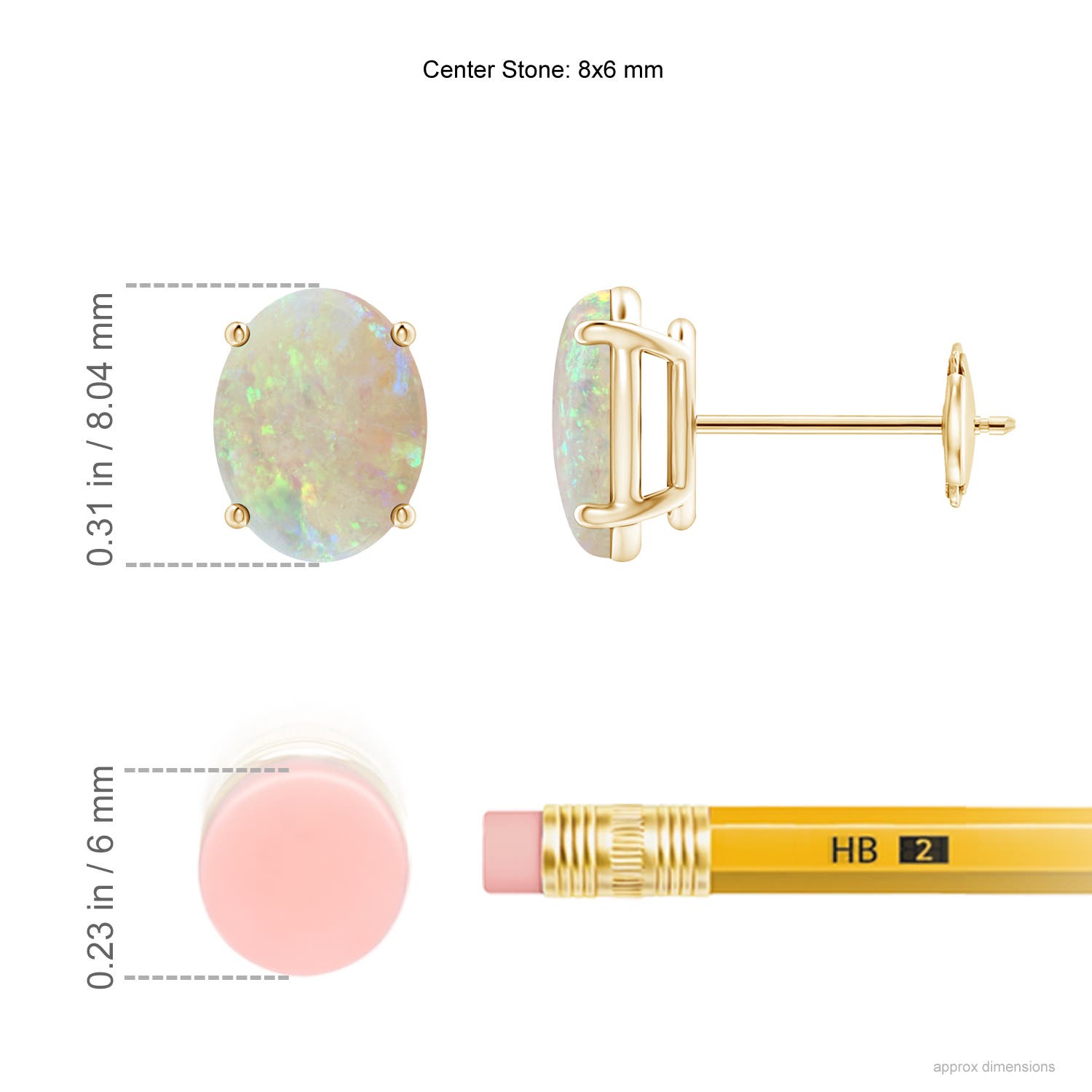 AAA - Opal / 1.6 CT / 14 KT Yellow Gold