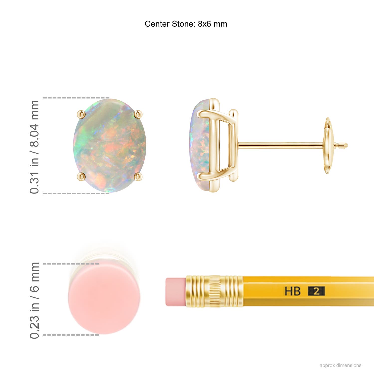 AAAA - Opal / 1.6 CT / 14 KT Yellow Gold