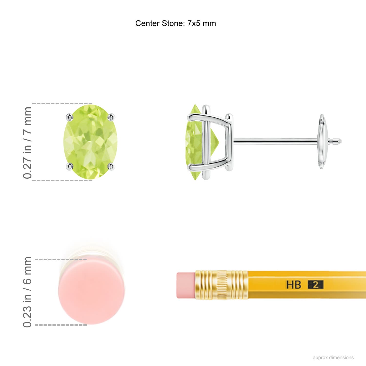 A - Peridot / 1.7 CT / 14 KT White Gold