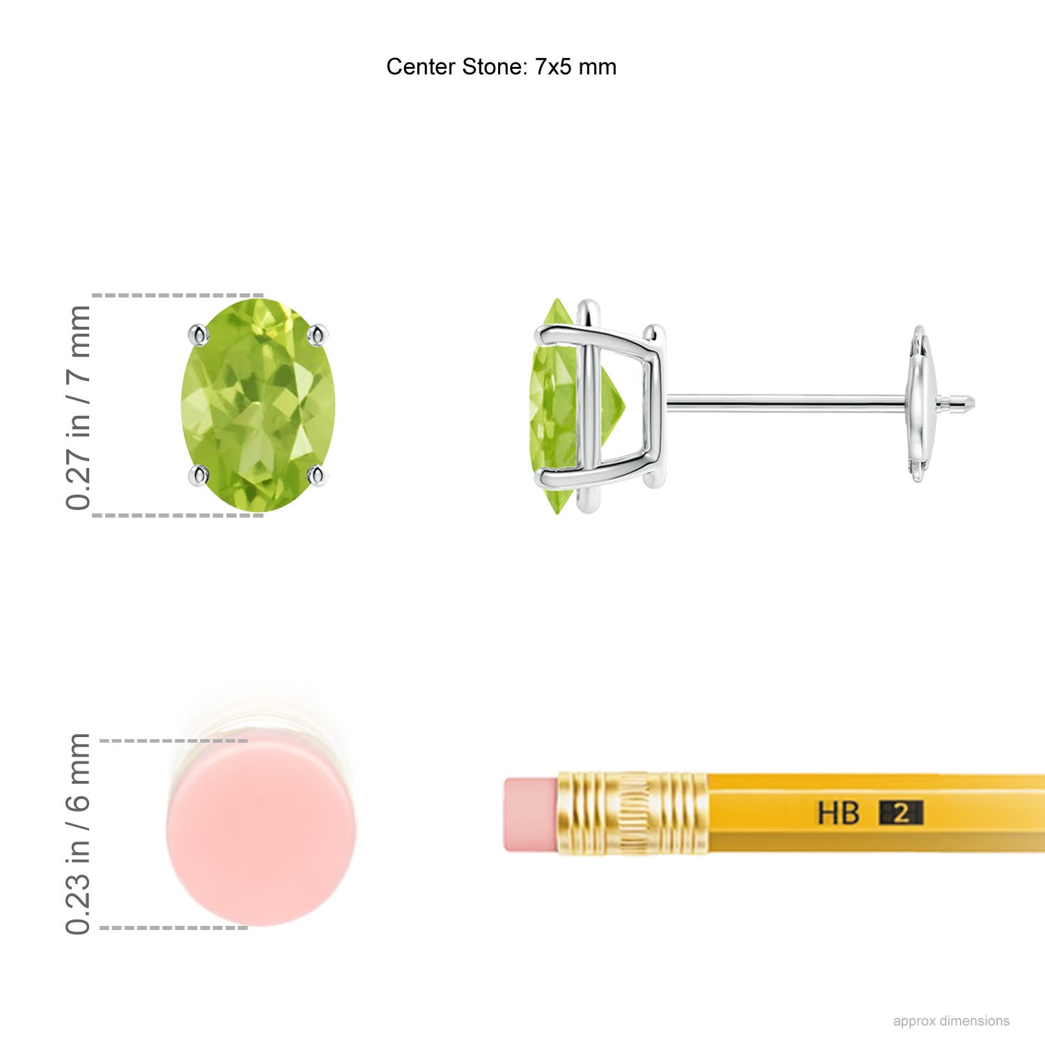 AA - Peridot / 1.7 CT / 14 KT White Gold