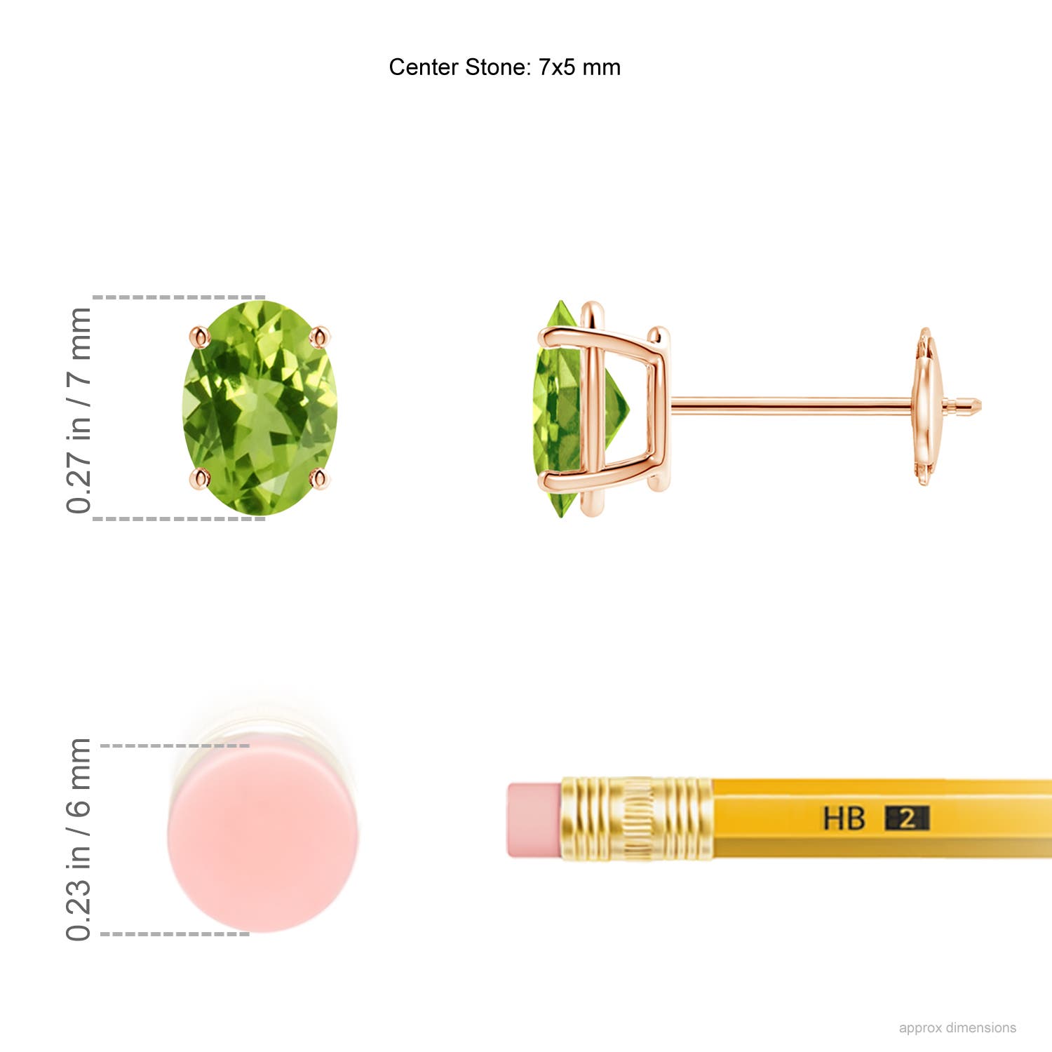 AAA - Peridot / 1.7 CT / 14 KT Rose Gold