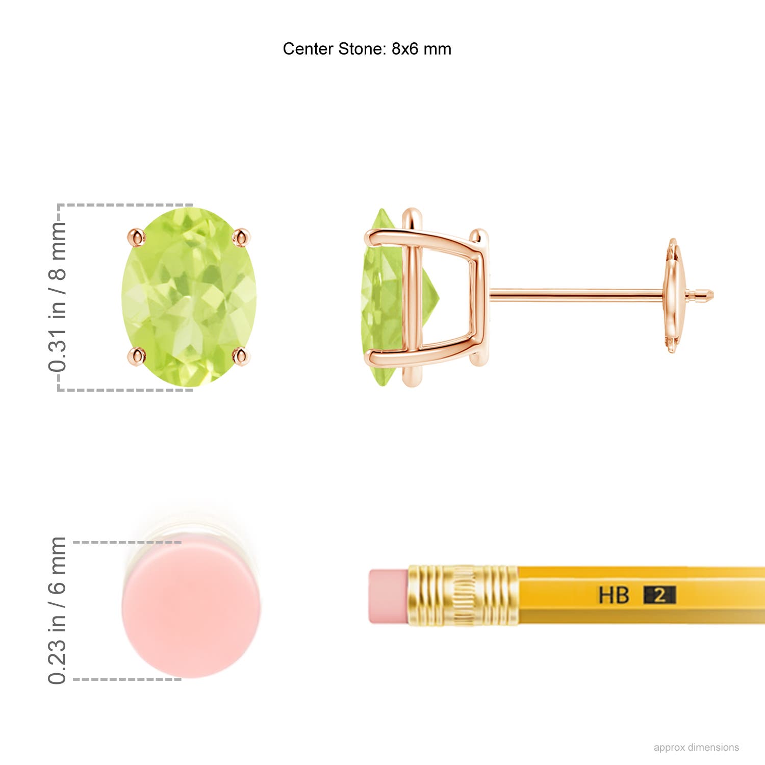 A - Peridot / 2.7 CT / 14 KT Rose Gold