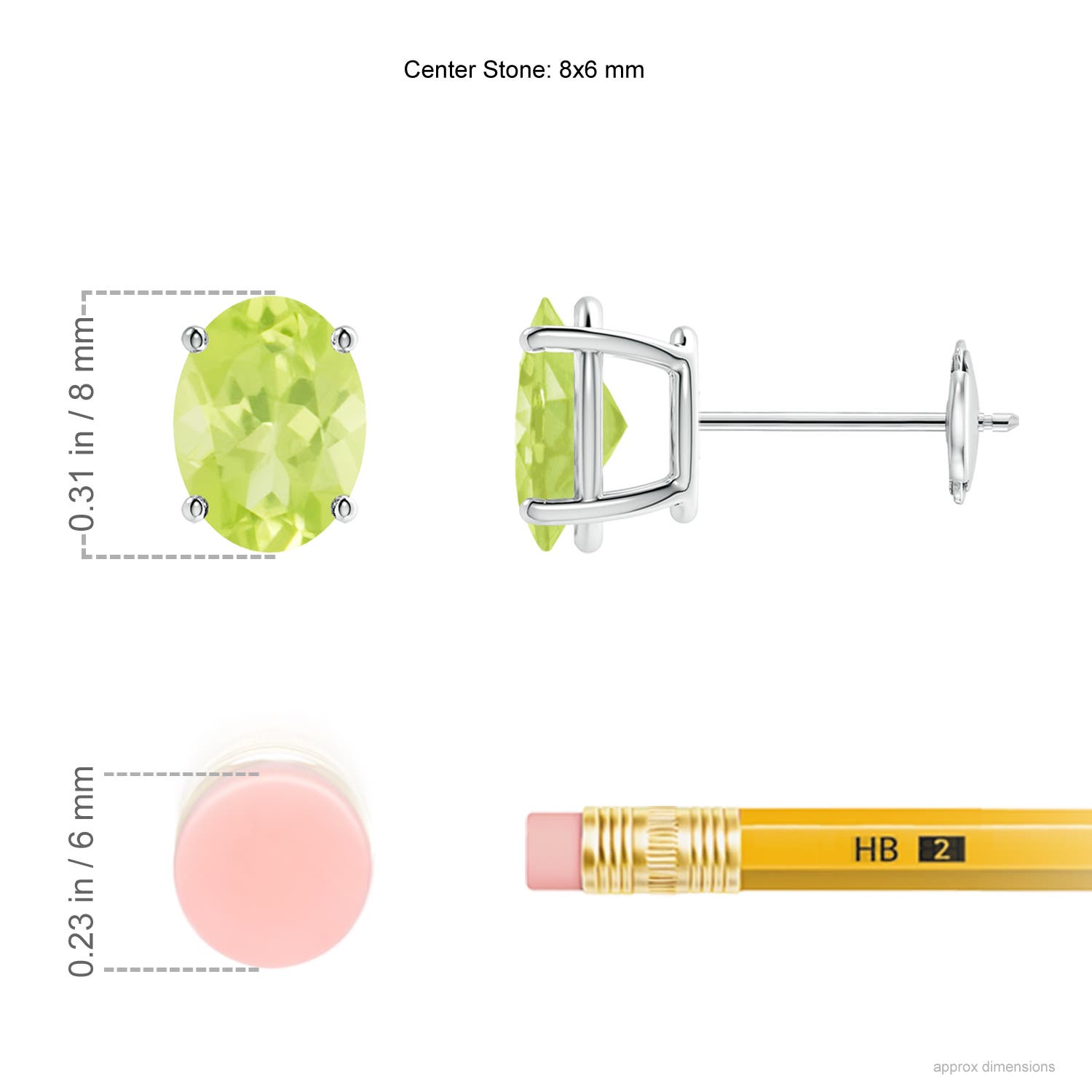 A - Peridot / 2.7 CT / 14 KT White Gold