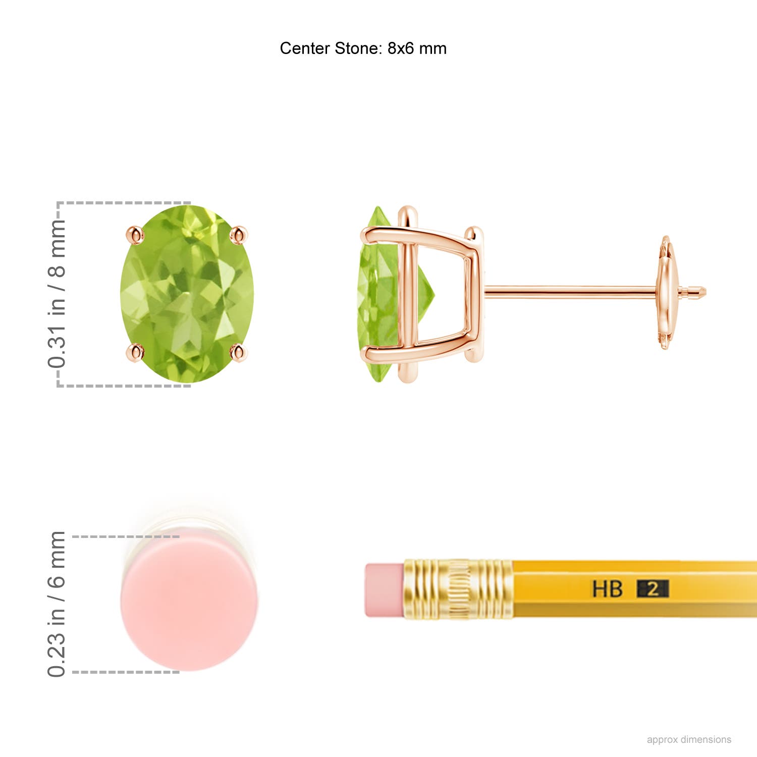 AA - Peridot / 2.7 CT / 14 KT Rose Gold