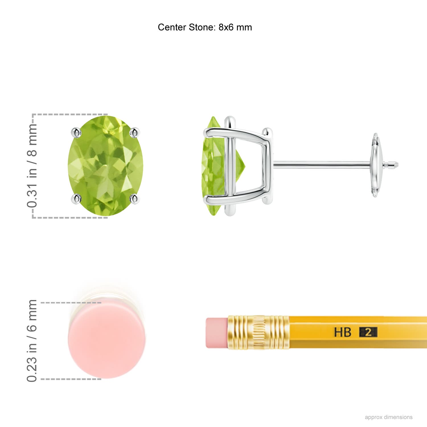 AA - Peridot / 2.7 CT / 14 KT White Gold