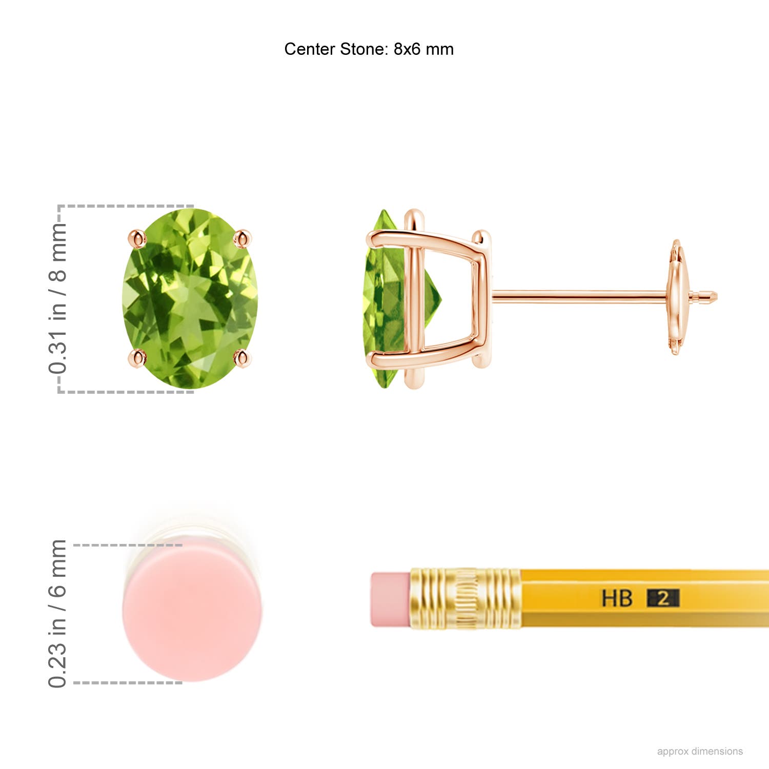 AAA - Peridot / 2.7 CT / 14 KT Rose Gold