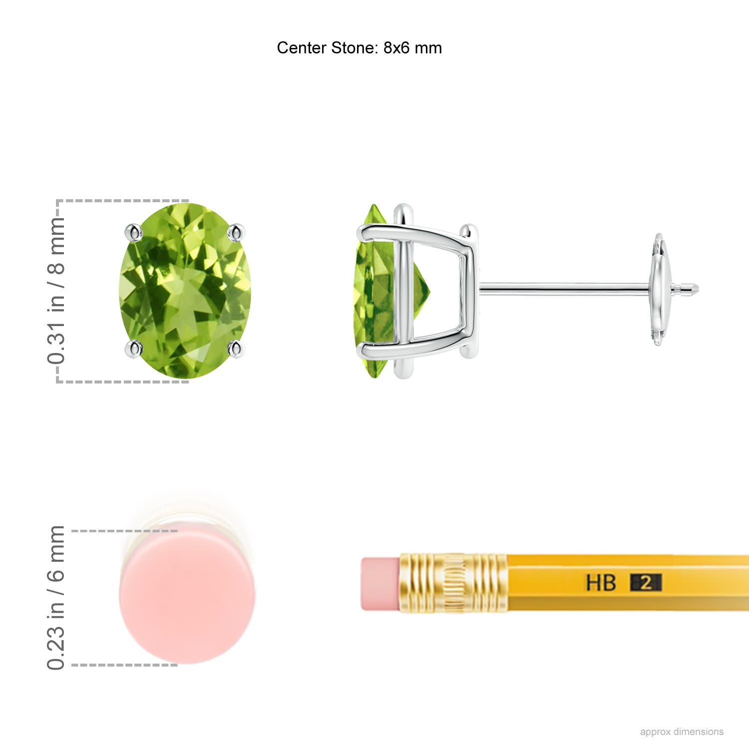 AAA - Peridot / 2.7 CT / 14 KT White Gold