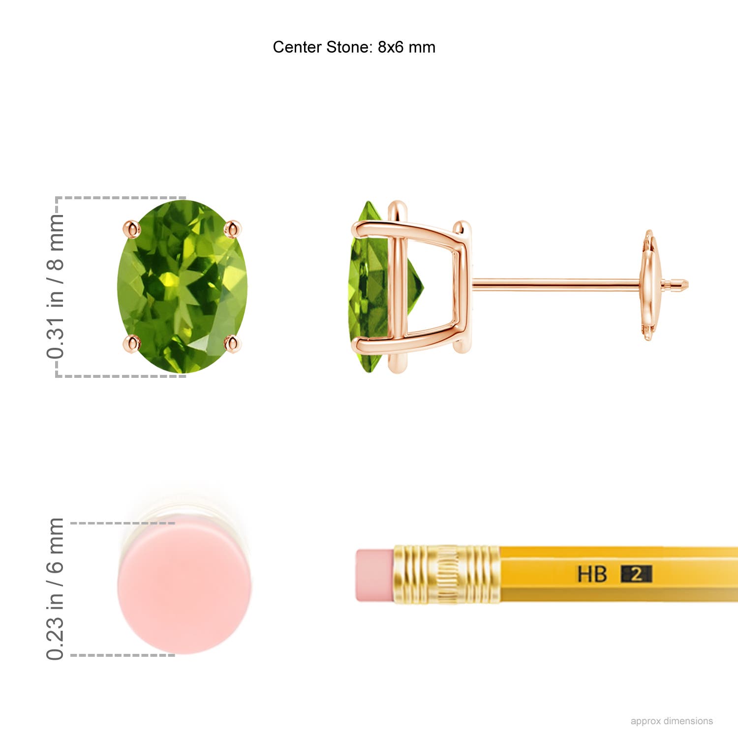 AAAA - Peridot / 2.7 CT / 14 KT Rose Gold