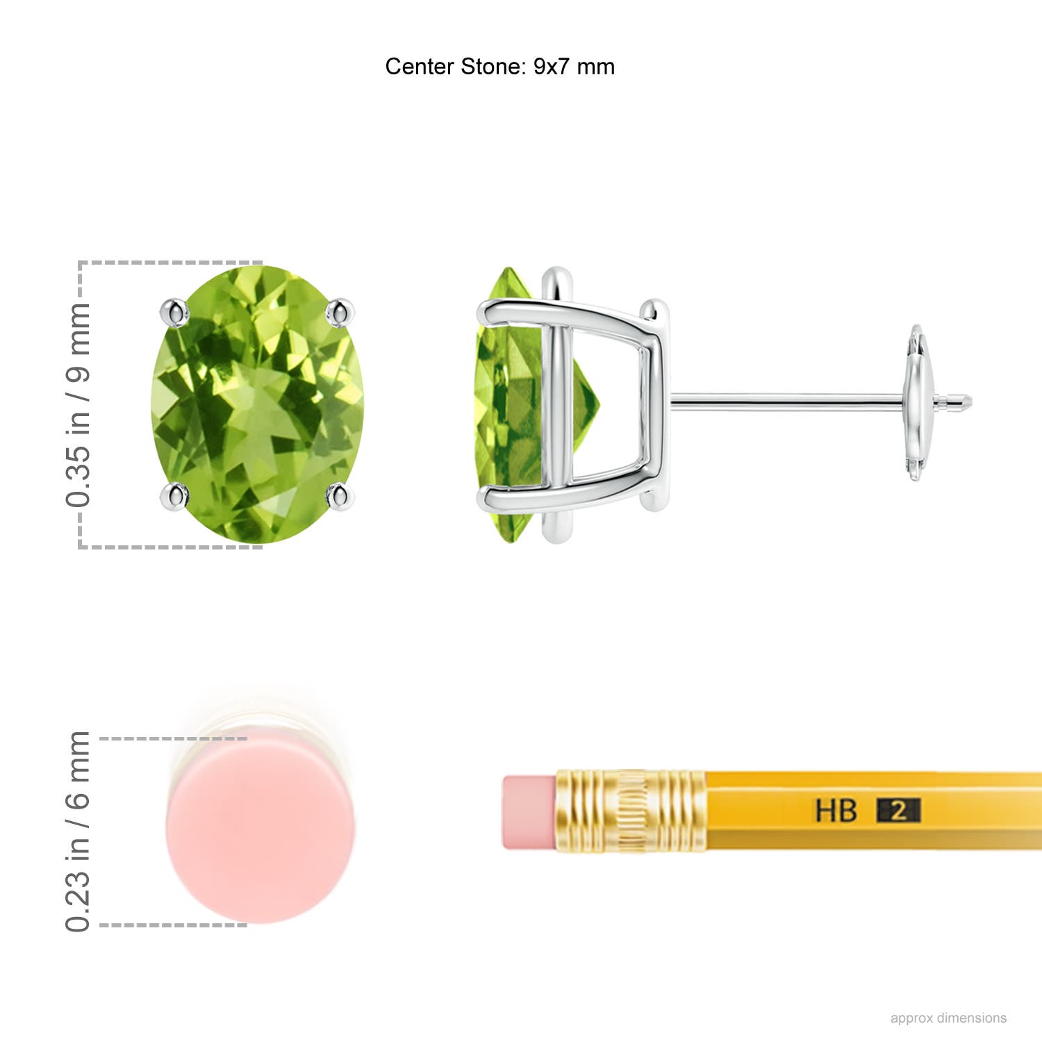 AAA - Peridot / 3.8 CT / 14 KT White Gold