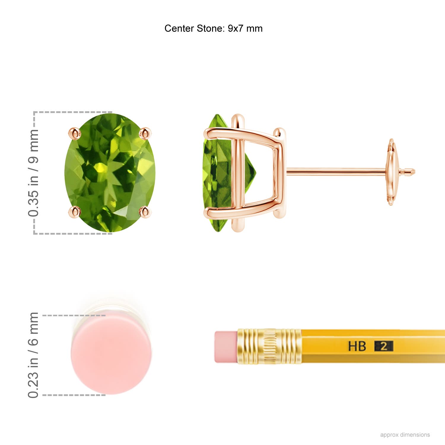 AAAA - Peridot / 3.8 CT / 14 KT Rose Gold