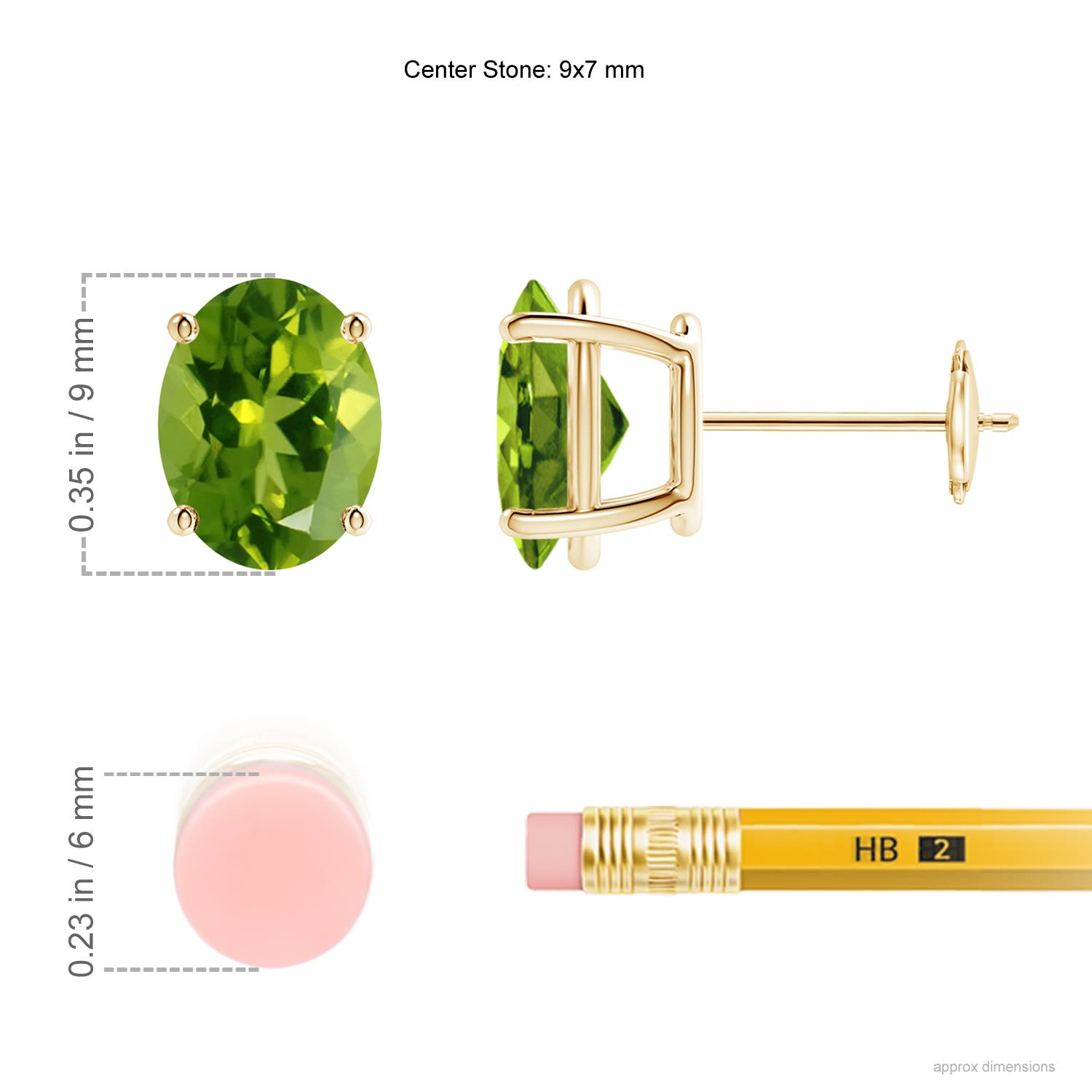 AAAA - Peridot / 3.8 CT / 14 KT Yellow Gold