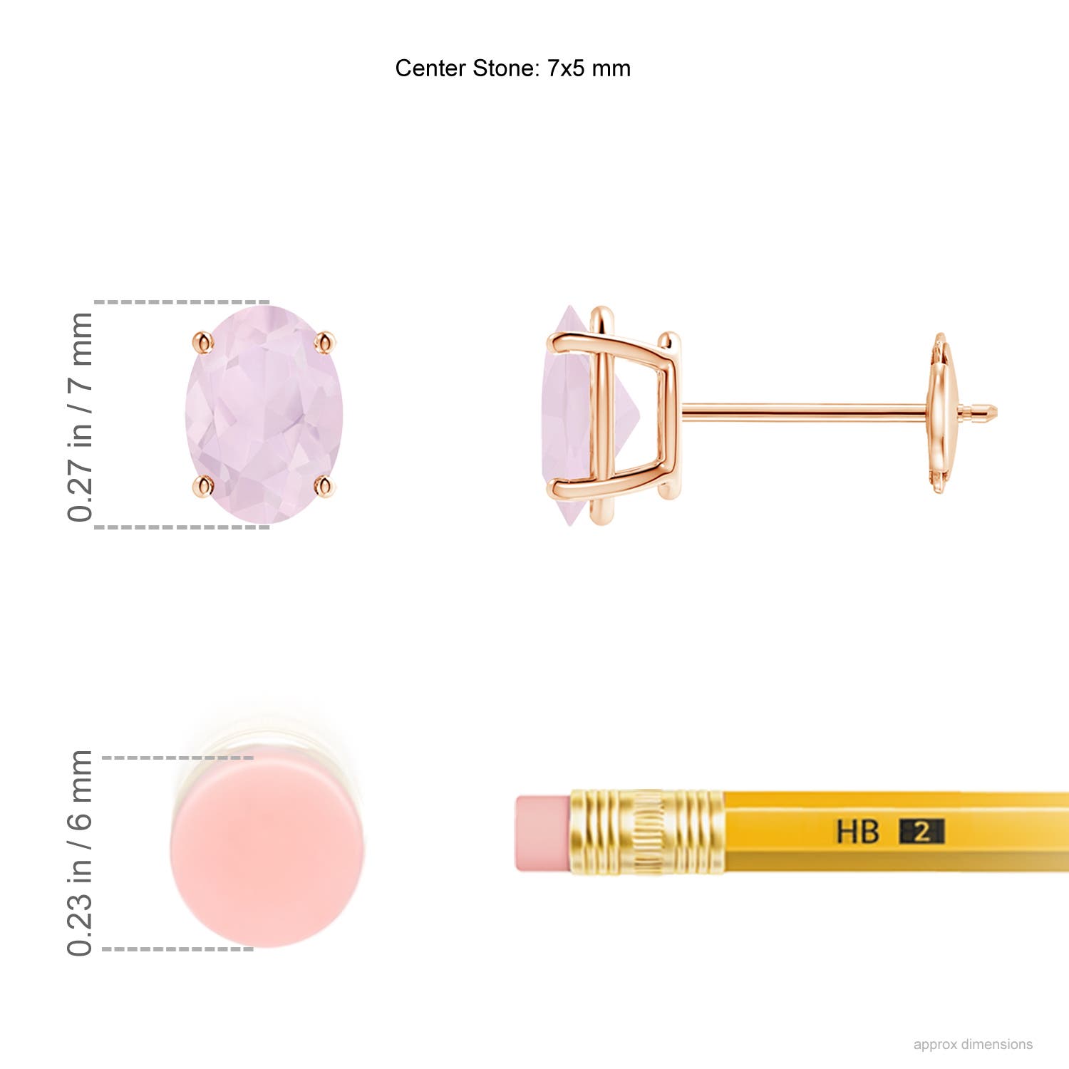 A - Rose Quartz / 1.4 CT / 14 KT Rose Gold