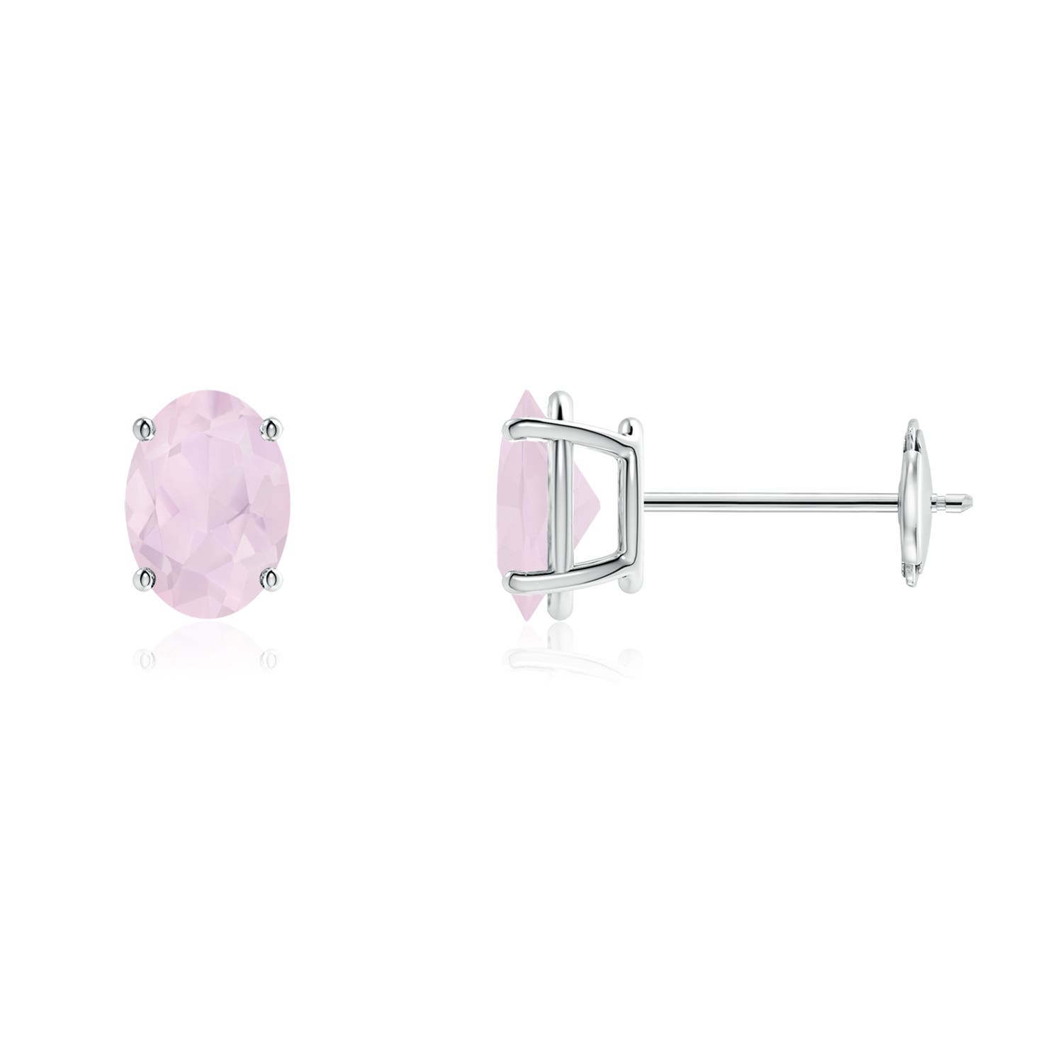 A - Rose Quartz / 1.4 CT / 14 KT White Gold