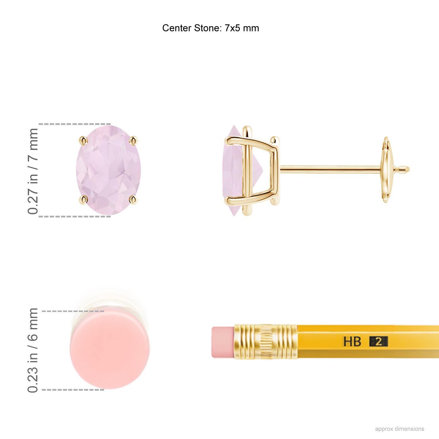 A - Rose Quartz / 1.4 CT / 14 KT Yellow Gold