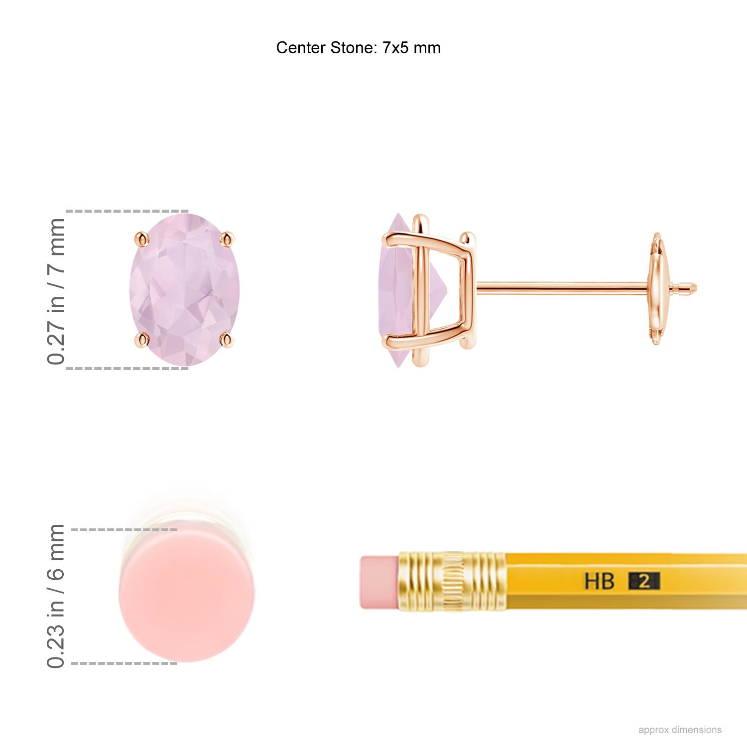 AA - Rose Quartz / 1.4 CT / 14 KT Rose Gold