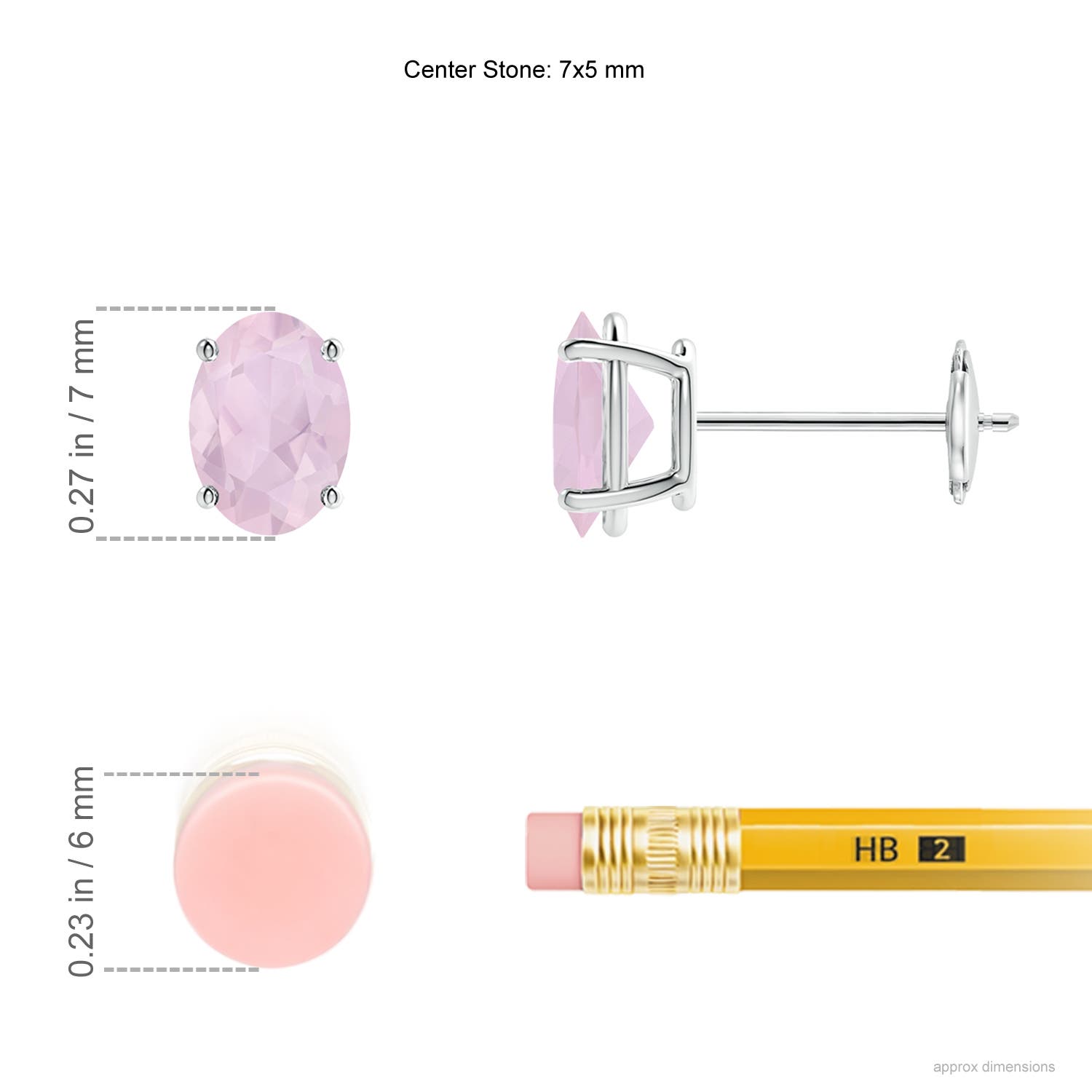 AA - Rose Quartz / 1.4 CT / 14 KT White Gold