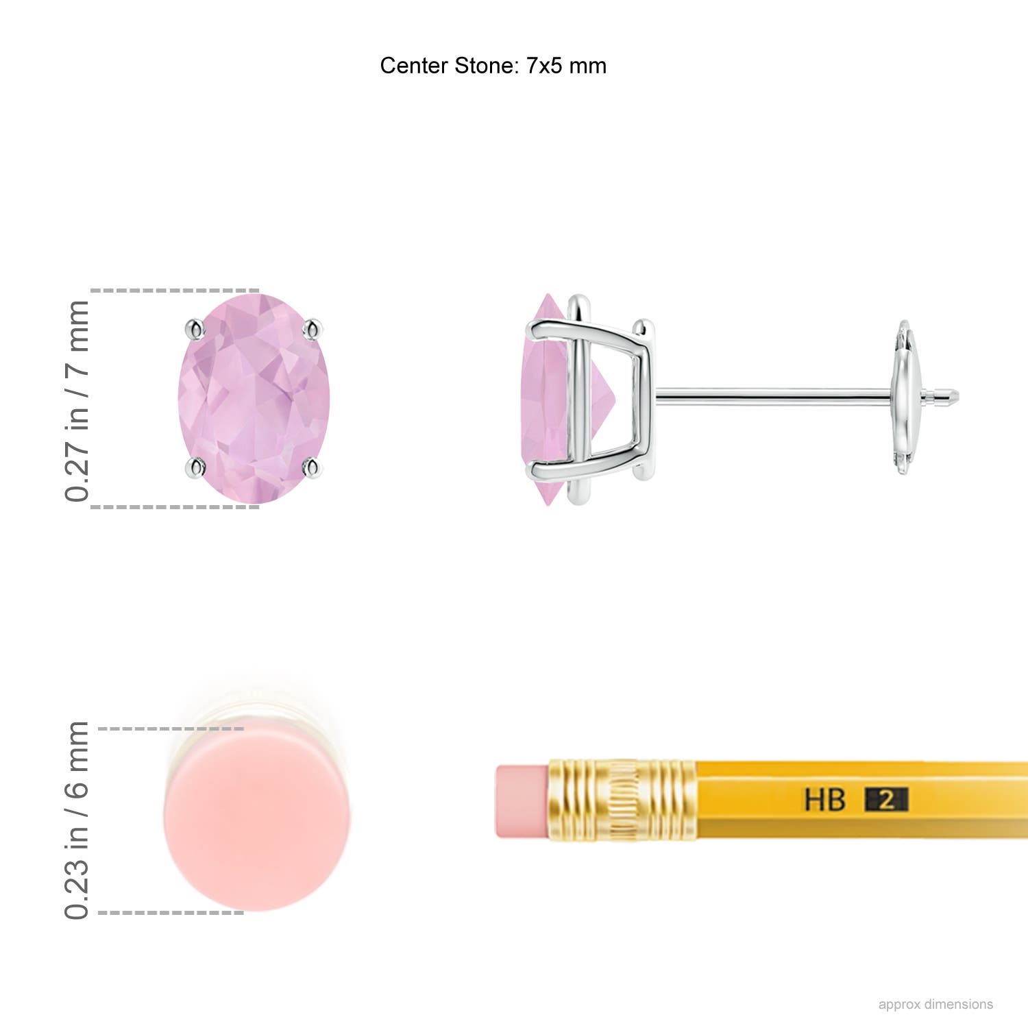 AAAA - Rose Quartz / 1.4 CT / 14 KT White Gold