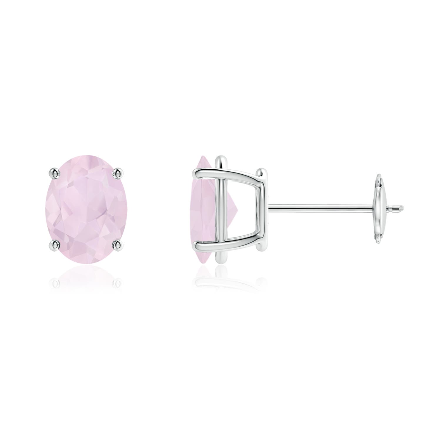 A - Rose Quartz / 2 CT / 14 KT White Gold