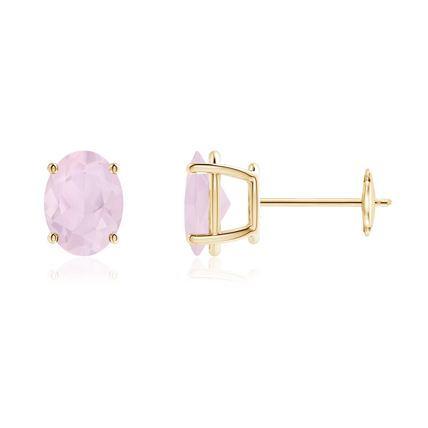 A - Rose Quartz / 2 CT / 14 KT Yellow Gold