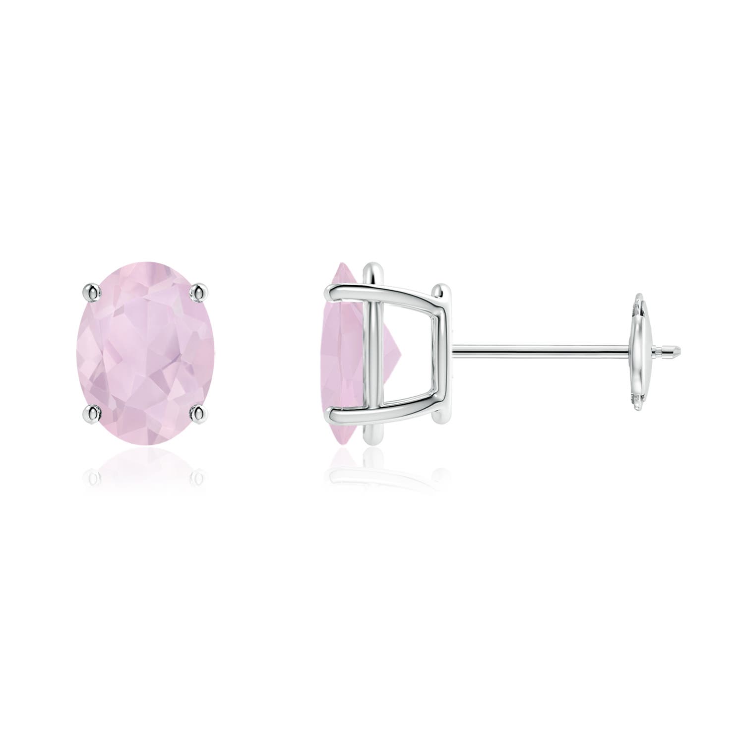 AA - Rose Quartz / 2 CT / 14 KT White Gold