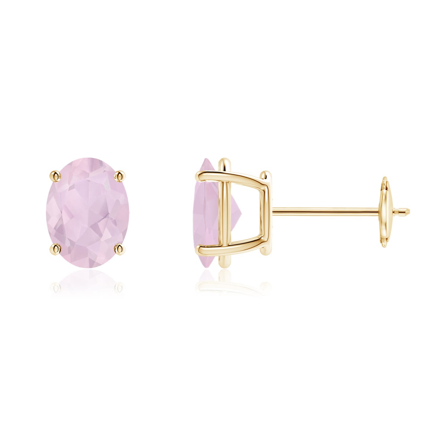 AA - Rose Quartz / 2 CT / 14 KT Yellow Gold