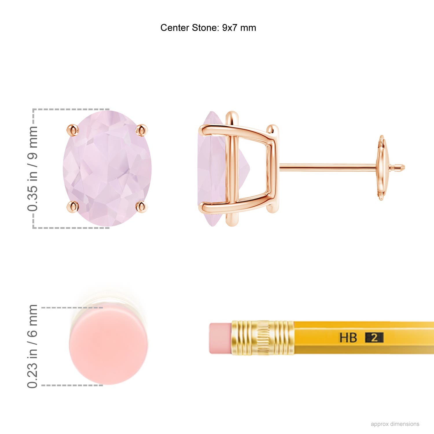 A - Rose Quartz / 3.04 CT / 14 KT Rose Gold