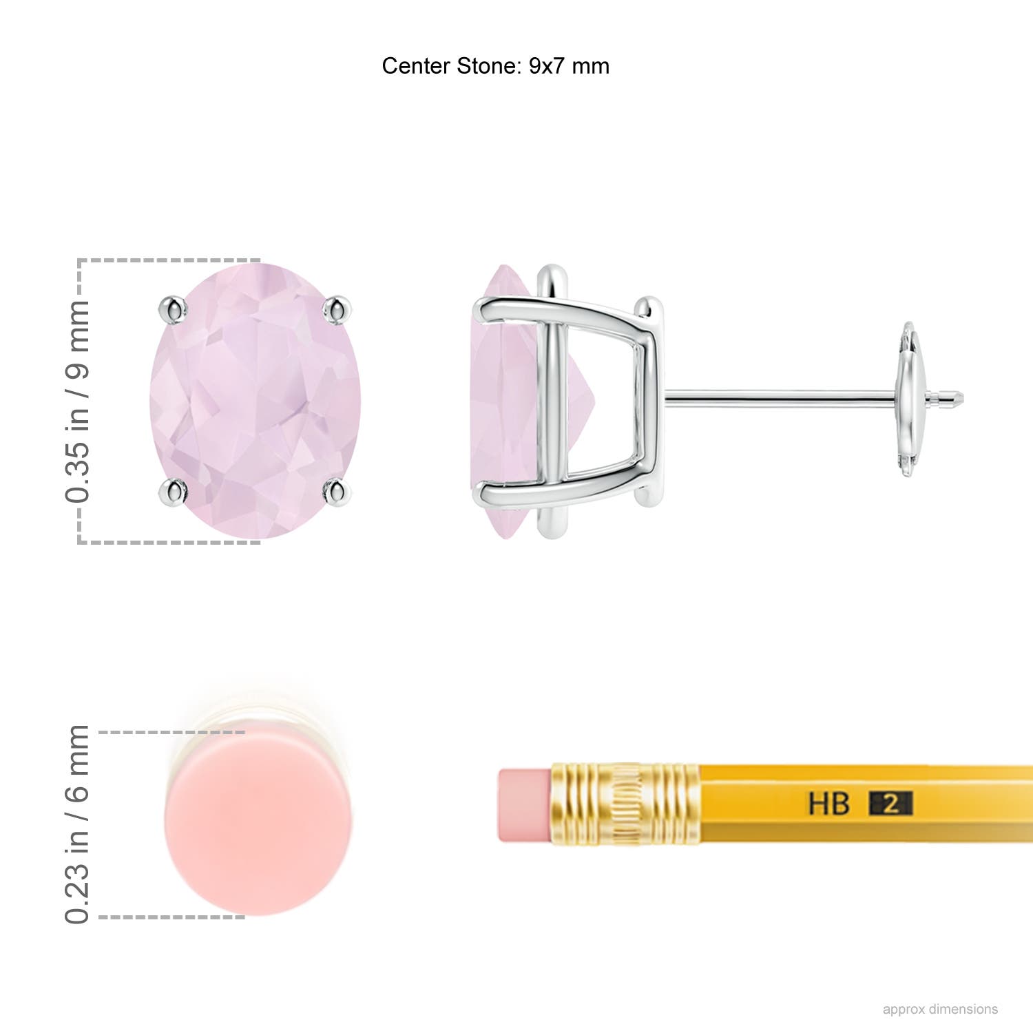 A - Rose Quartz / 3.04 CT / 14 KT White Gold