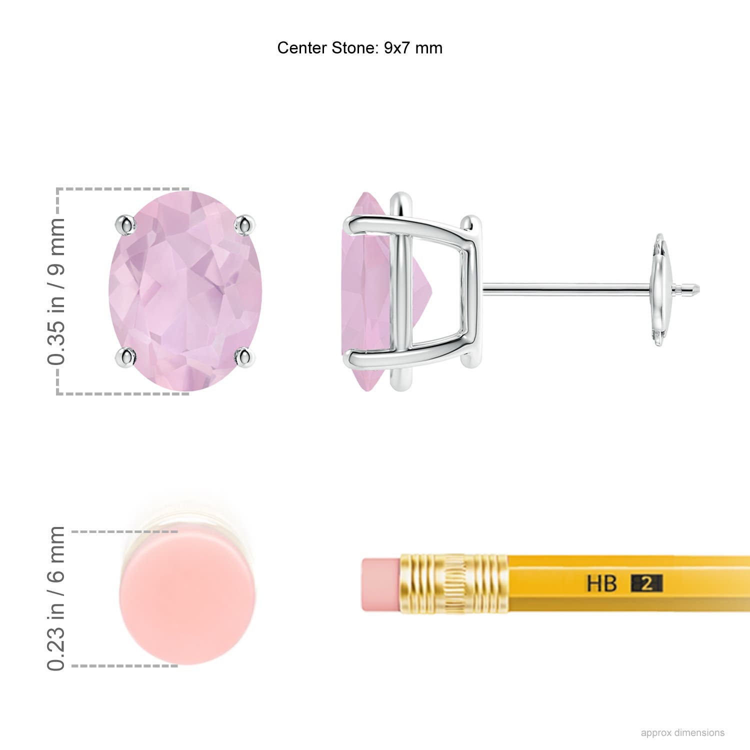 AAA - Rose Quartz / 3.04 CT / 14 KT White Gold