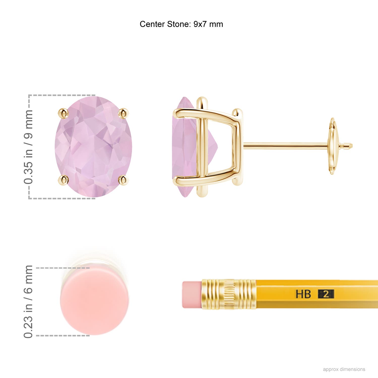 AAA - Rose Quartz / 3.04 CT / 14 KT Yellow Gold