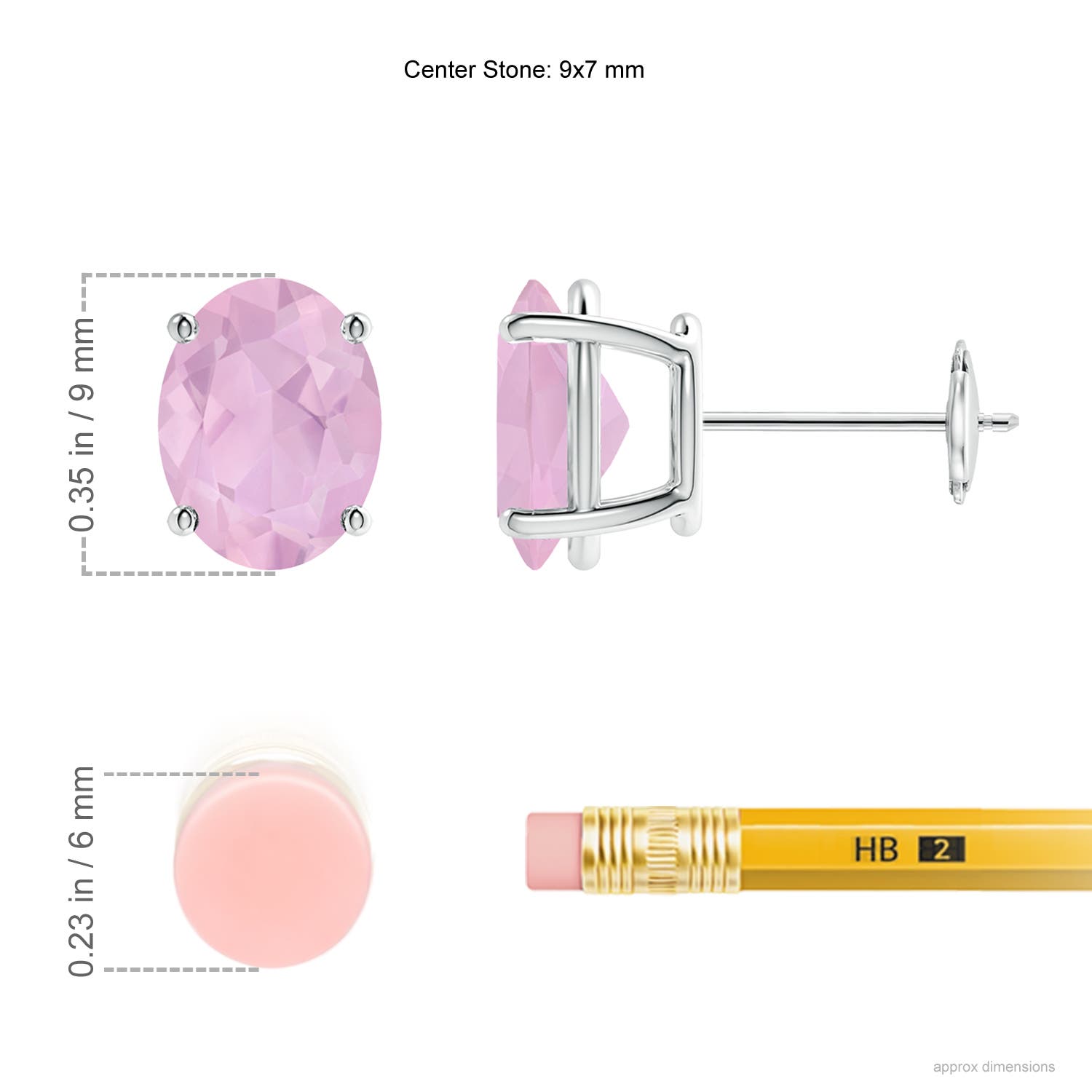 AAAA - Rose Quartz / 3.04 CT / 14 KT White Gold