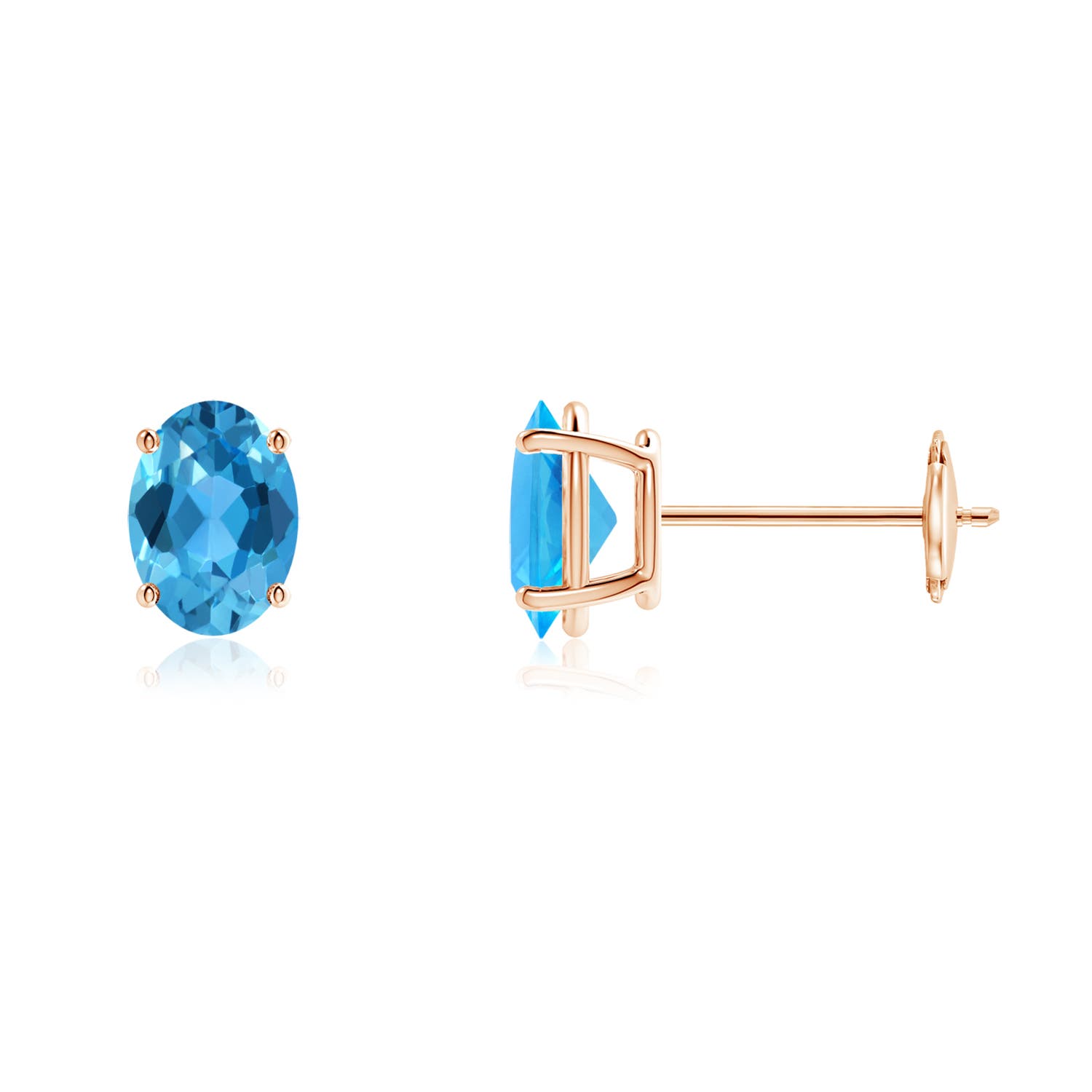 AAA - Swiss Blue Topaz / 1.9 CT / 14 KT Rose Gold