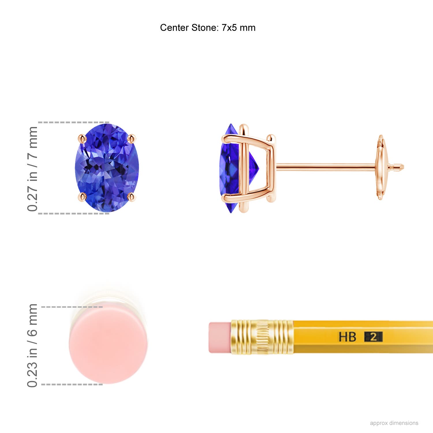 AAA - Tanzanite / 1.6 CT / 14 KT Rose Gold