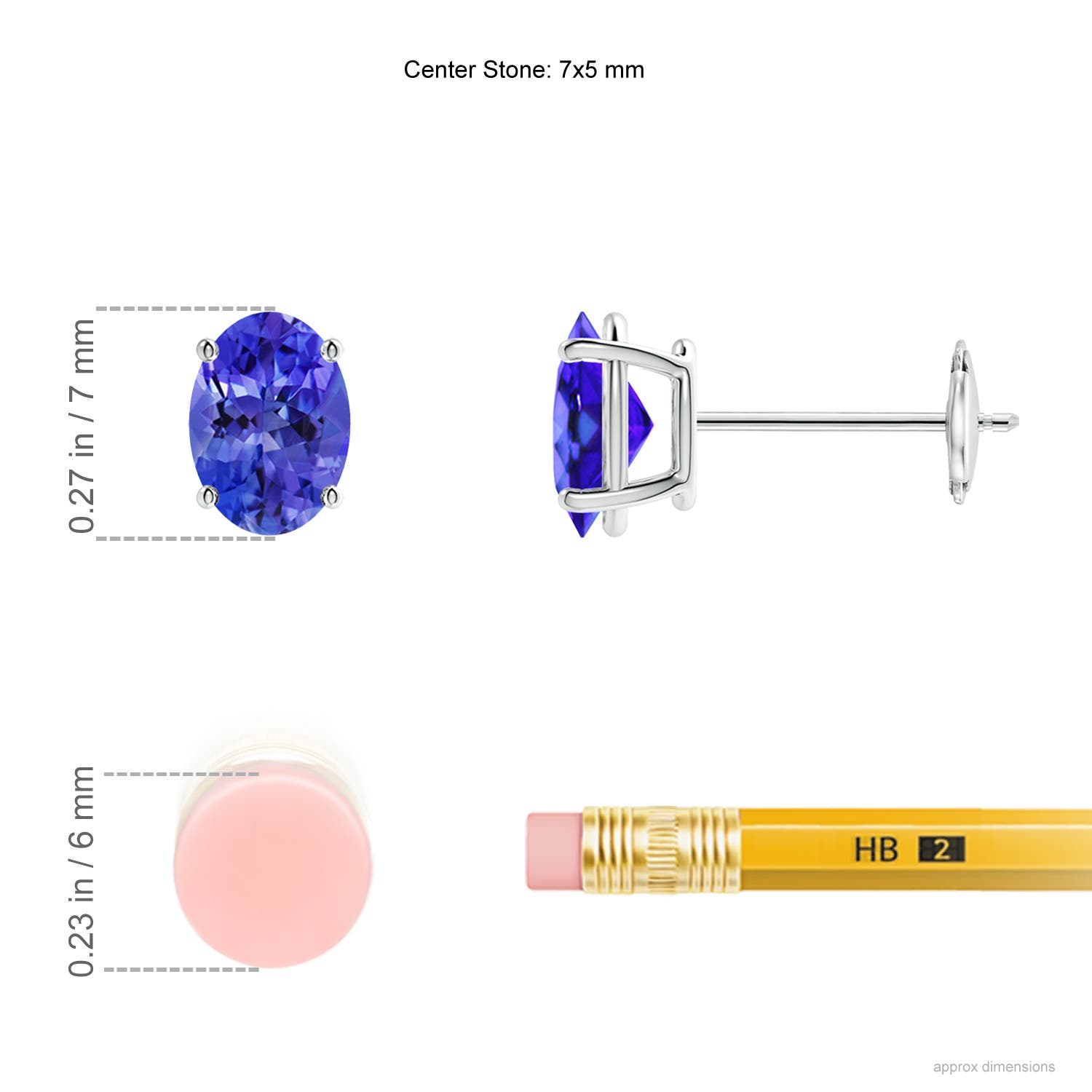 AAA - Tanzanite / 1.6 CT / 14 KT White Gold