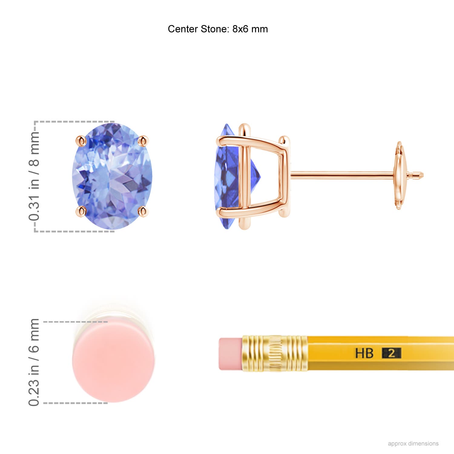 A - Tanzanite / 2.5 CT / 14 KT Rose Gold