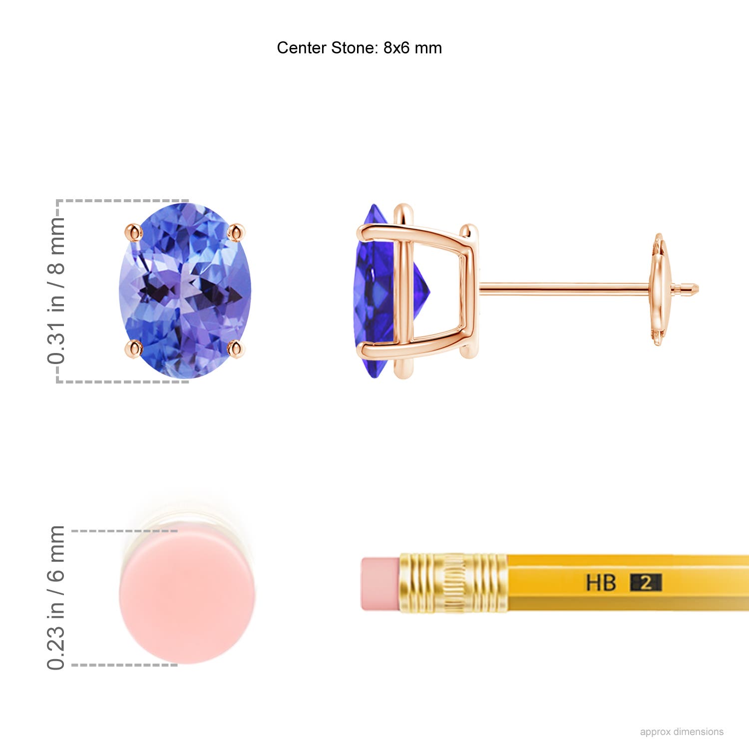 AA - Tanzanite / 2.5 CT / 14 KT Rose Gold