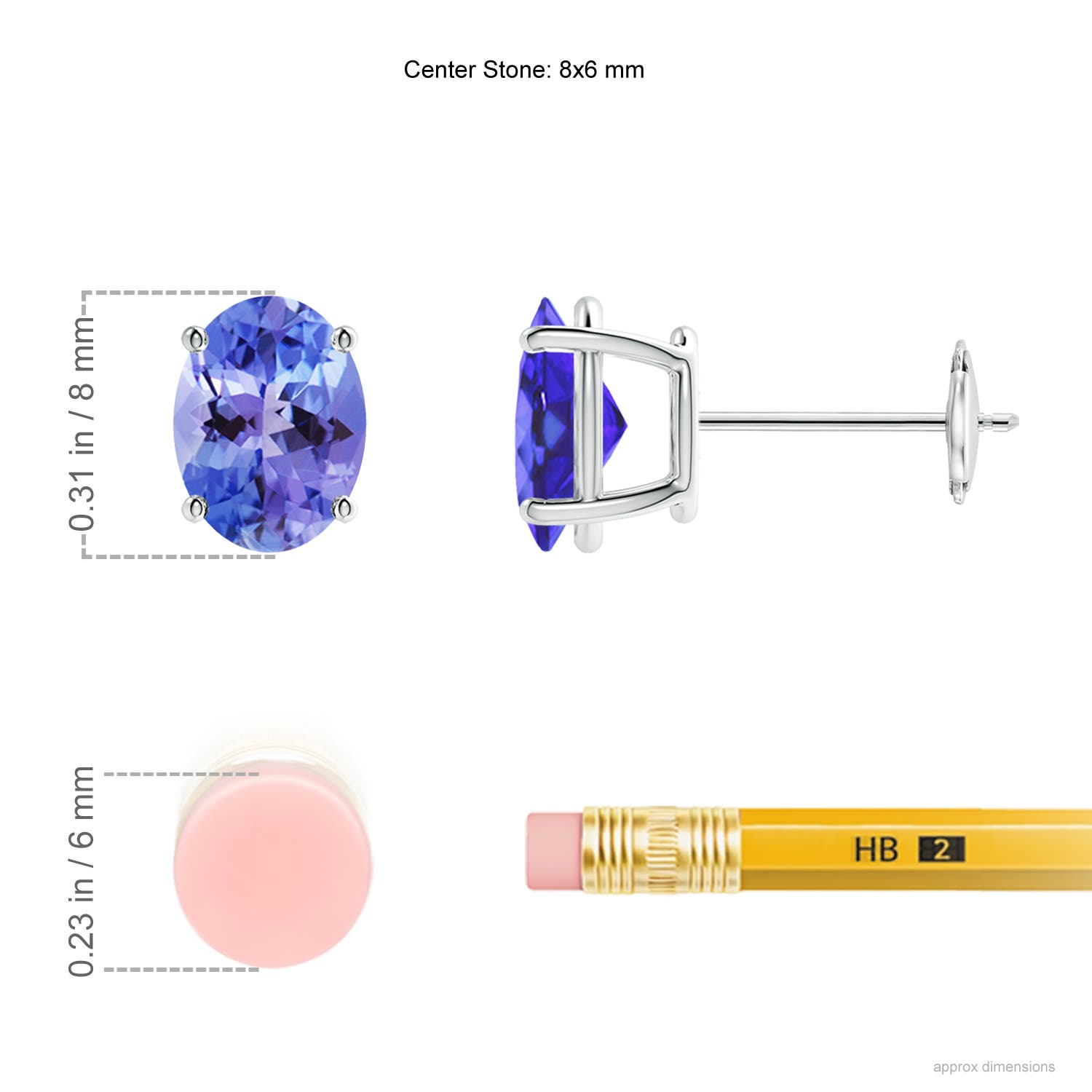 AA - Tanzanite / 2.5 CT / 14 KT White Gold