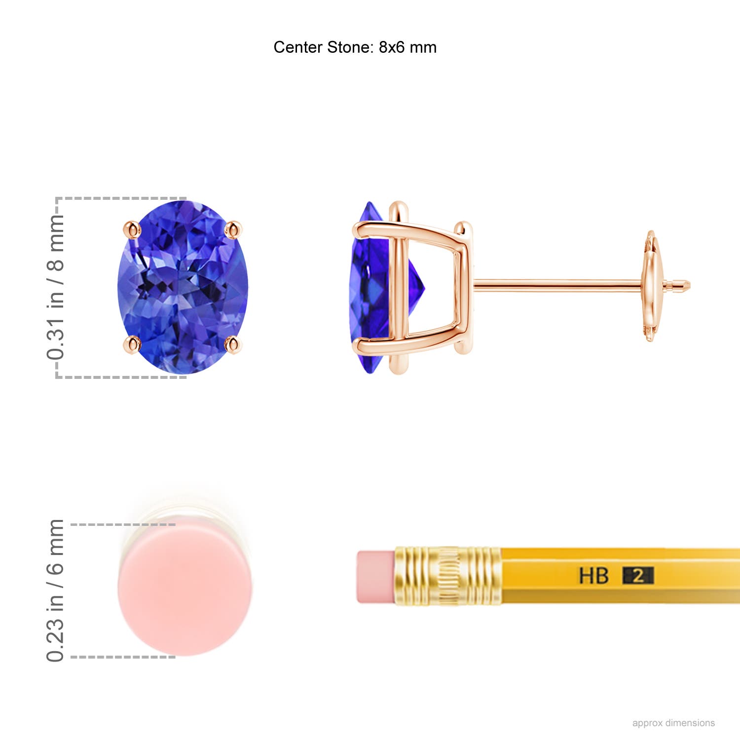 AAA - Tanzanite / 2.5 CT / 14 KT Rose Gold